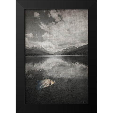 Fall Lake Trout Black Modern Wood Framed Art Print by Brown, Denise