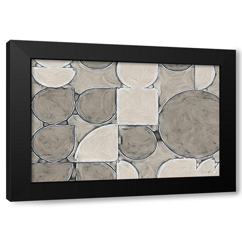Modern Shapes Black Modern Wood Framed Art Print with Double Matting by Brown, Denise