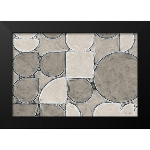 Modern Shapes Black Modern Wood Framed Art Print by Brown, Denise