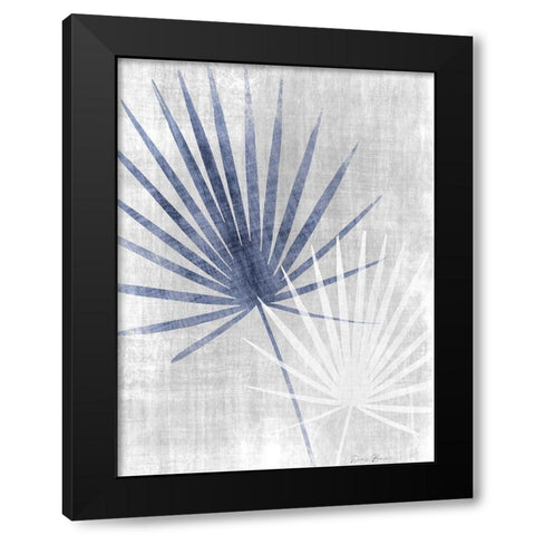 Navy Palm Silhouette 2 Black Modern Wood Framed Art Print by Brown, Denise