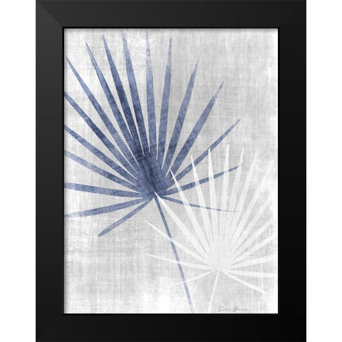 Navy Palm Silhouette 2 Black Modern Wood Framed Art Print by Brown, Denise