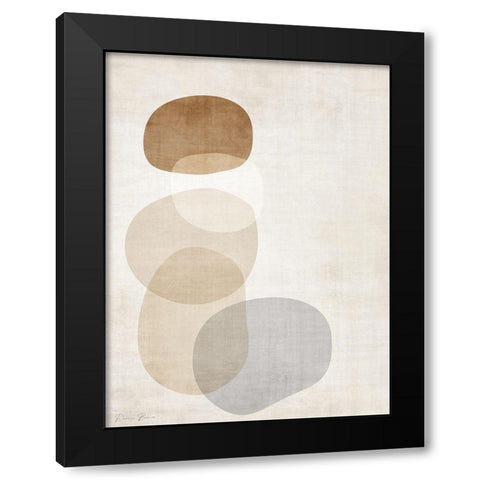 Mobo Stones 1 Black Modern Wood Framed Art Print with Double Matting by Brown, Denise
