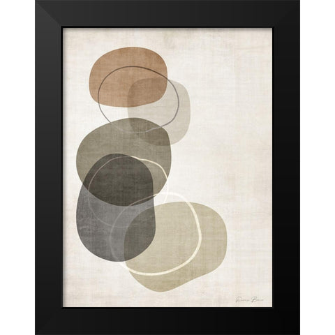 Mobo Stones 1 v2 Black Modern Wood Framed Art Print by Brown, Denise