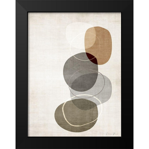 Mobo Stones 2 v2 Black Modern Wood Framed Art Print by Brown, Denise