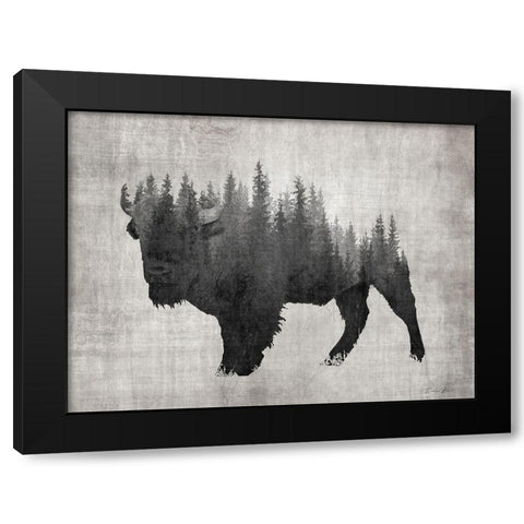 Pine Bison Black Modern Wood Framed Art Print by Brown, Denise