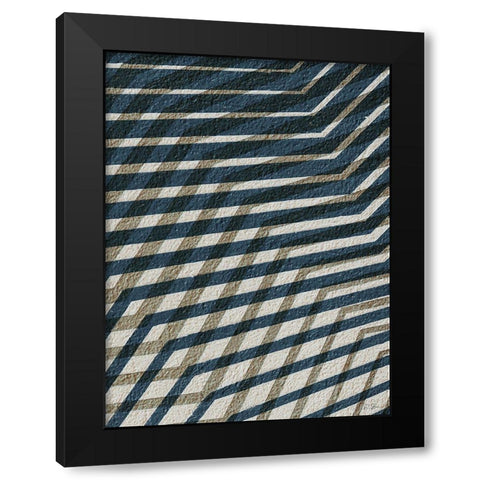 Blue Geometric 2 Black Modern Wood Framed Art Print with Double Matting by Brown, Denise