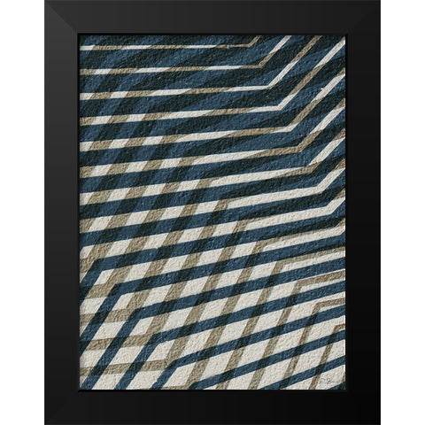 Blue Geometric 2 Black Modern Wood Framed Art Print by Brown, Denise