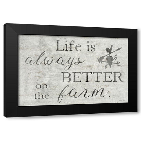 Better on the Farm Black Modern Wood Framed Art Print by Brown, Denise