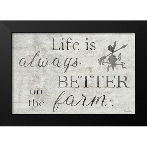Better on the Farm Black Modern Wood Framed Art Print by Brown, Denise
