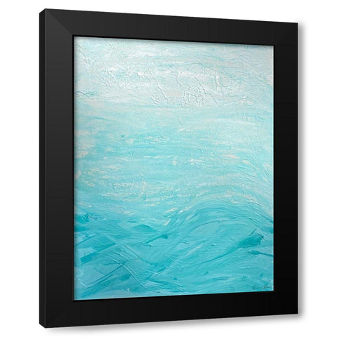 Cyan Waters 1 Black Modern Wood Framed Art Print with Double Matting by Brown, Denise