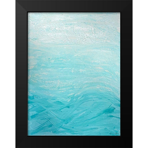 Cyan Waters 1 Black Modern Wood Framed Art Print by Brown, Denise