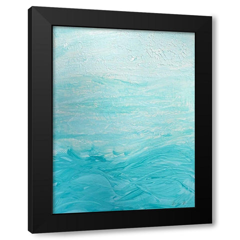 Cyan Waters 2 Black Modern Wood Framed Art Print with Double Matting by Brown, Denise