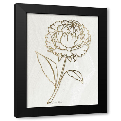 Golden Peony 1 Black Modern Wood Framed Art Print with Double Matting by Brown, Denise