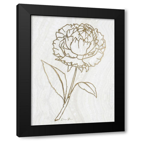 Golden Peony 1 Black Modern Wood Framed Art Print with Double Matting by Brown, Denise