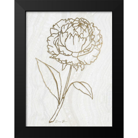 Golden Peony 1 Black Modern Wood Framed Art Print by Brown, Denise
