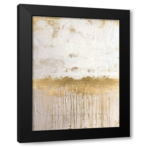 Metallic Spill 1 Black Modern Wood Framed Art Print with Double Matting by Brown, Denise