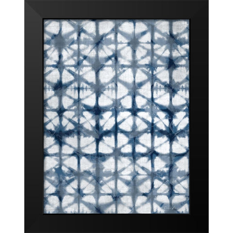 Shibori Distressed Black Modern Wood Framed Art Print by Brown, Denise
