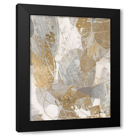 Golden Geometrics Black Modern Wood Framed Art Print with Double Matting by Brown, Denise
