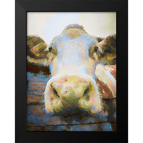 Hello Black Modern Wood Framed Art Print by Brown, Denise