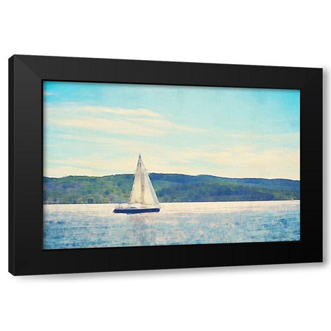 Sailing Black Modern Wood Framed Art Print by Brown, Denise