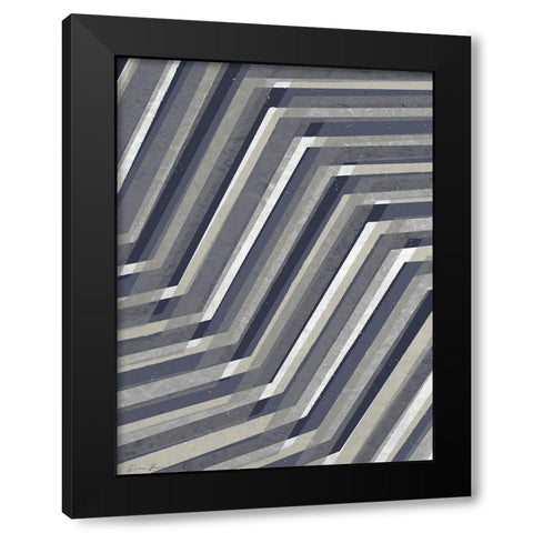 Geometric Line Black Modern Wood Framed Art Print by Brown, Denise