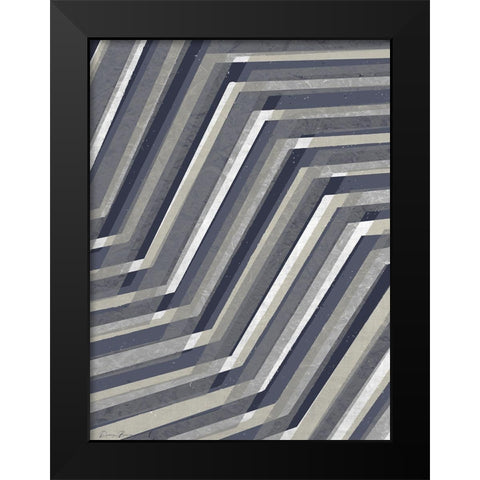 Geometric Line Black Modern Wood Framed Art Print by Brown, Denise