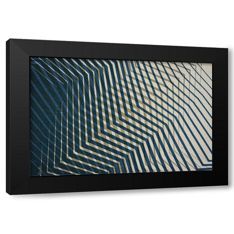 Modern Zig Zag 1 Navy Black Modern Wood Framed Art Print by Brown, Denise