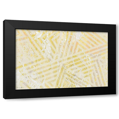 Orange Gold Pattern Black Modern Wood Framed Art Print with Double Matting by Brown, Denise