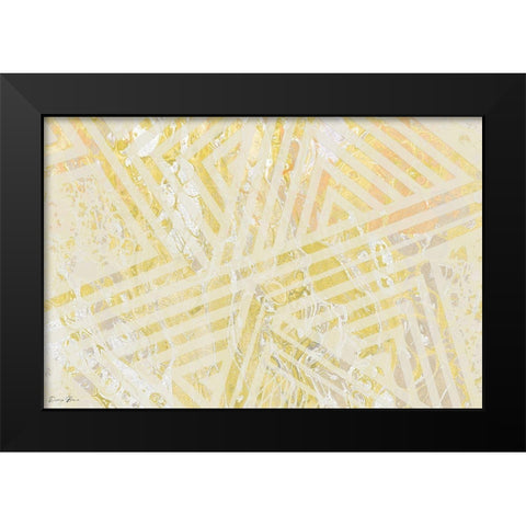 Orange Gold Pattern Black Modern Wood Framed Art Print by Brown, Denise