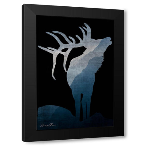 Buck Silhouette 1 Black Black Modern Wood Framed Art Print by Brown, Denise