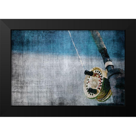 Fly Rod Black Modern Wood Framed Art Print by Brown, Denise