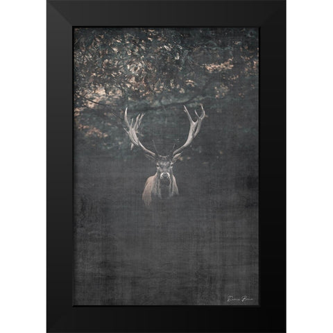 Trophy Buck Black Modern Wood Framed Art Print by Brown, Denise
