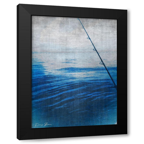 Wet a Line Black Modern Wood Framed Art Print by Brown, Denise