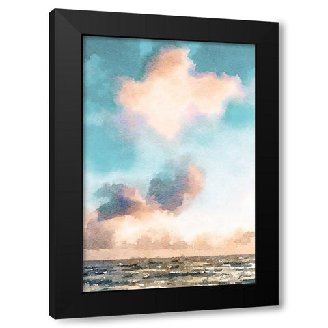 Watercolor Clouds Black Modern Wood Framed Art Print by Brown, Denise