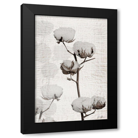 Cotton Stem 1 Black Modern Wood Framed Art Print with Double Matting by Brown, Denise