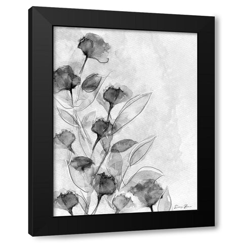 Astor Place Floral 1 Black Modern Wood Framed Art Print by Brown, Denise