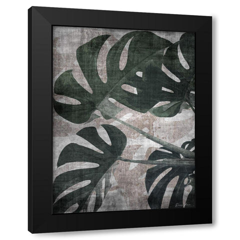 Glam Greenery 1 Black Modern Wood Framed Art Print with Double Matting by Brown, Denise