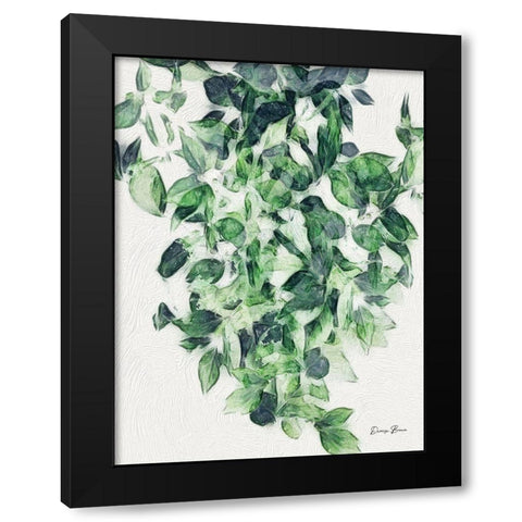 Hanging Greens 1 Black Modern Wood Framed Art Print by Brown, Denise