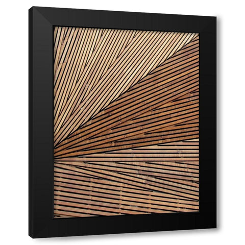 Geometric Wood Panel 1 Black Modern Wood Framed Art Print by Brown, Denise