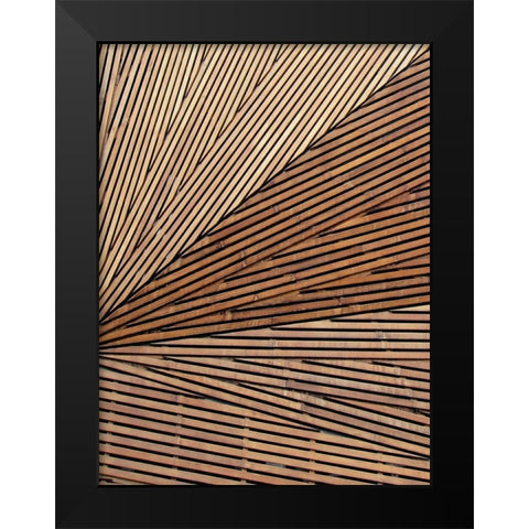 Geometric Wood Panel 1 Black Modern Wood Framed Art Print by Brown, Denise