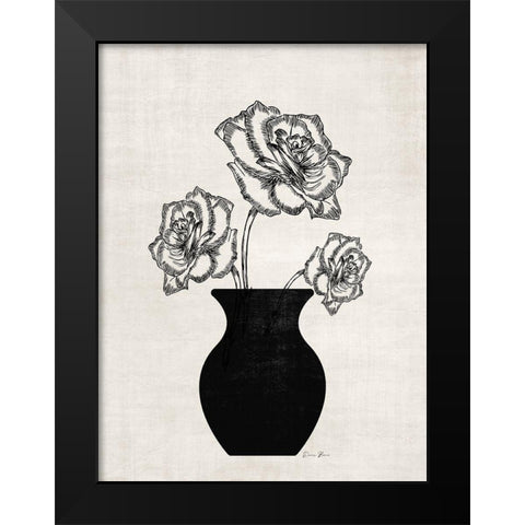 Dramatic Floral Black Modern Wood Framed Art Print by Brown, Denise
