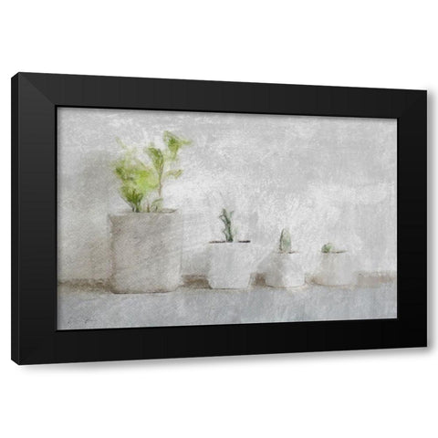 Small Greenery Black Modern Wood Framed Art Print by Brown, Denise