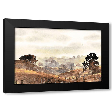 Front Porch View Black Modern Wood Framed Art Print with Double Matting by Brown, Denise