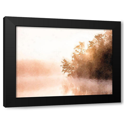 Lake By Sunset Black Modern Wood Framed Art Print with Double Matting by Brown, Denise