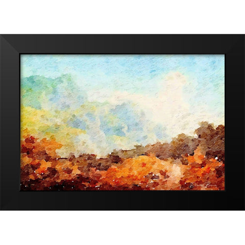Watercolor Landscape Black Modern Wood Framed Art Print by Brown, Denise