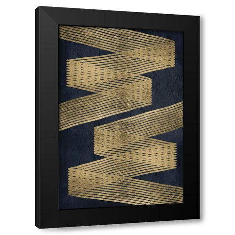 Golden Criss Cross 1 Black Modern Wood Framed Art Print by Brown, Denise