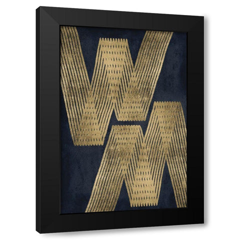Golden Criss Cross 2 Black Modern Wood Framed Art Print by Brown, Denise