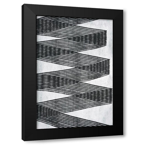 Monochrome Lines 2 Black Modern Wood Framed Art Print with Double Matting by Brown, Denise