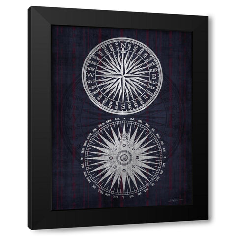Compass 1 Black Modern Wood Framed Art Print by Brown, Denise