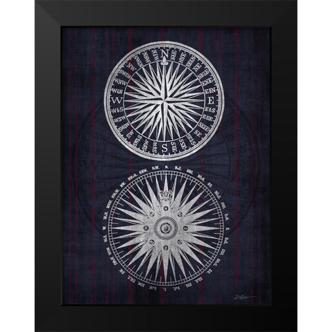 Compass 1 Black Modern Wood Framed Art Print by Brown, Denise